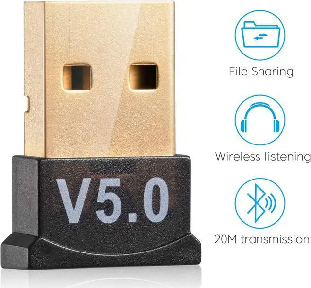 Main image of USB Bluetooth 5.0 Adapter for PC Win10/8.1/8/7/XP/Vista, Desktop Computer Bluetooth Dongle Receiver/Transmitter for Laptop Support to Connect Headset, Mouse, Keyboard, Printer, Speaker