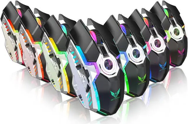 Alt view image 2 of 7 - CORN T30Z Ergonomic Design, Rechargeable RGB Backlit 2400DPI Mouse, 2.4Ghz Wireless Connectivity
