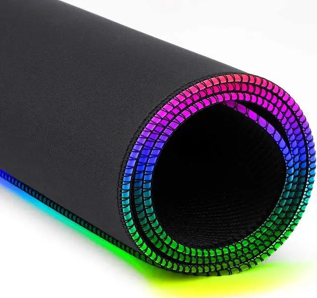 Alt view image 6 of 7 - Redragon RGB LED Large Gaming Mouse Pad Soft Matt with Nonslip Base, Stitched Edges (800 x 300 x 3mm)