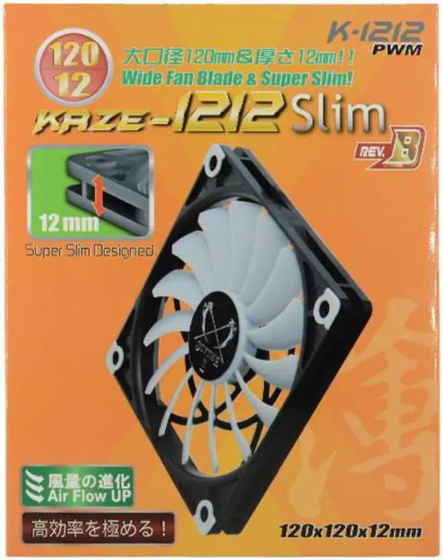 Alt view image 5 of 6 - SCYTHE KAZE-1212 Slim 120x120x12MM 4PIN PWM Fan 400~1700RPM,Slient Computer Thin,Super Light Fan 12v K-1212 SC1212SL2H