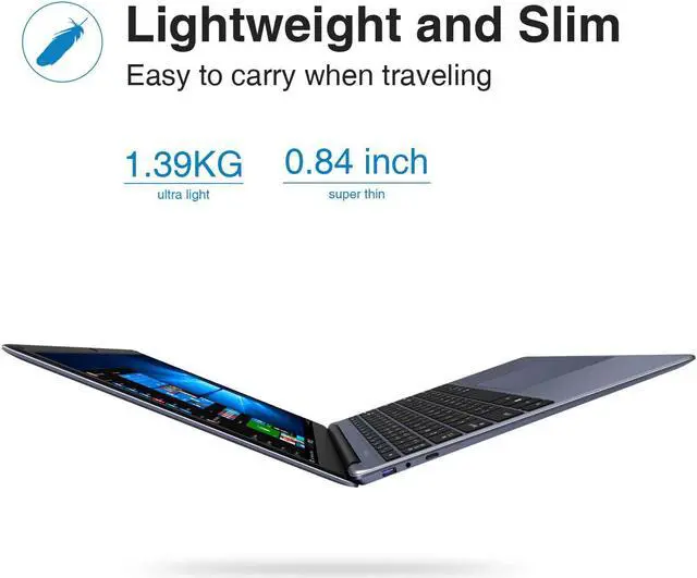 Alt view image 6 of 7 - CORN HeroBook Pro 14.1 inch Windows 10 Laptop PC, 8G RAM / 256GB SSD with 1080P Display, Intel Gmini Lake N4000 Notebook, Thin and Lightweight