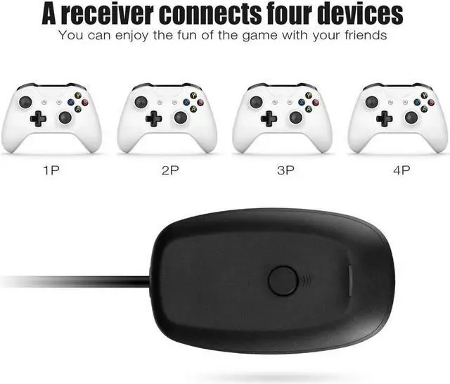 Alt view image 7 of 7 - FirstPower Xbox 360 Wireless Receiver (Black) USB Game Adapter for PC Computer Gaming and Platforms Compatible with Xbox 360 Controllers