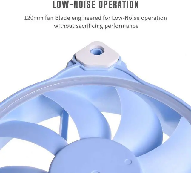 Alt view image 6 of 7 - Pastel 120mm Case Fan White LED PWM Fan for PC Case/CPU Cooler (Baby Blue) for ID-COOLING ZF-12025