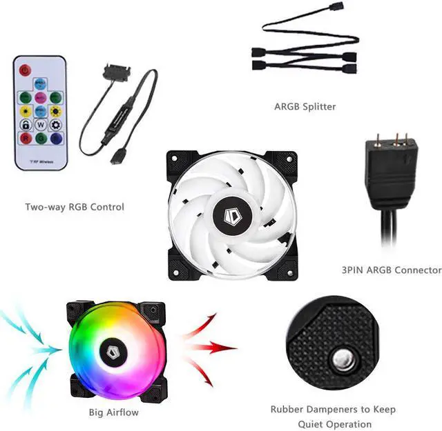 Trio Case Fan CPU Cooling Fan Addressable RGB Case Fan 5V ARGB MB Aura ...
