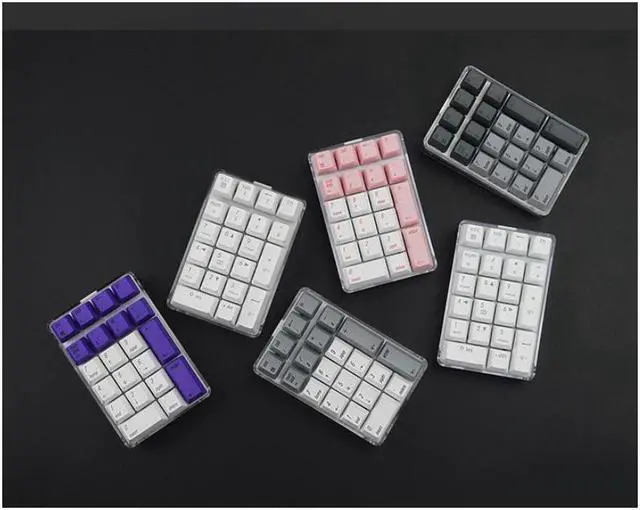Alt view image 2 of 4 - Mechanical Numeric Keypad GATERON Red Switch Wired Gaming Keypad Crystal Case White Backlit 21 Keys Mini Numpad Portable Keypad Extended Layout Gray Magicforce by Qisan