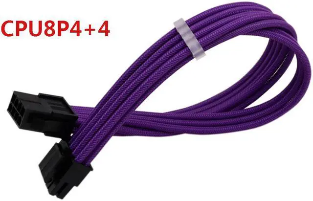 Alt view image 2 of 3 - CORN Sleeved Cables PSU Extension Cable Kit, 1x24-PIN 2x8-PIN 1x(4+4)-PIN Power Supply, 30CM (Purple)