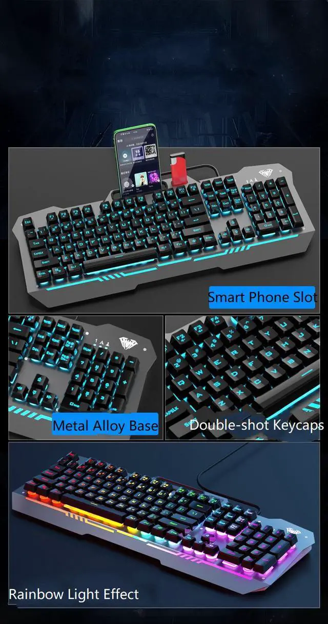 Alt view image 7 of 7 - AULA F3010 Ergonomic Design Mechanical Feeling Gaming Keyboard  with Cool Backlit, 2400DPI Macro  Mouse and Gaming Headset Combo for Gaming and Office, 26 Non-conflicting Keys