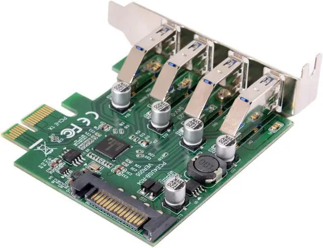 Main image of Low Profile 4 Ports PCI-E to USB 3.0 HUB PCI Express Expansion Card Adapter 5Gbps for Motherboard