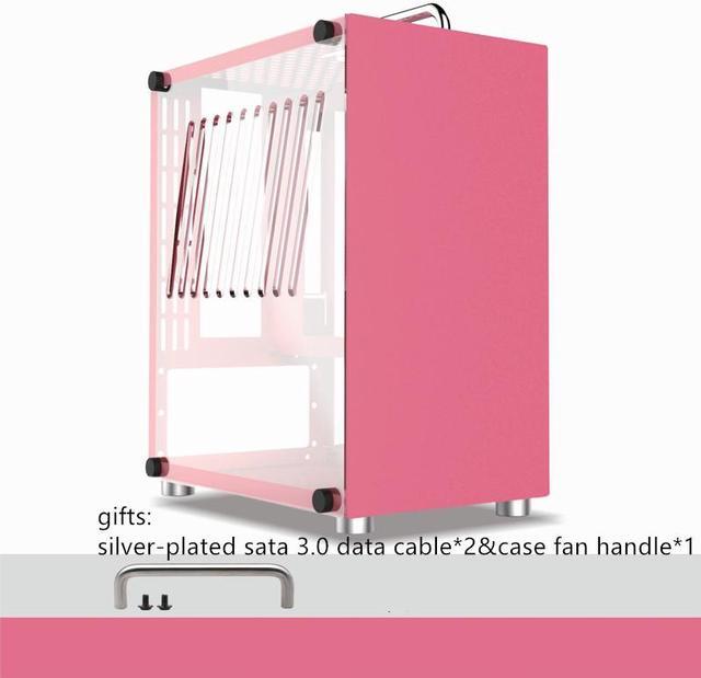 Main image of T40 Portable MINI Computer Case(Support MINI-ITX Motherboard )Side-Opening Glass Side Through Computer Case-Red