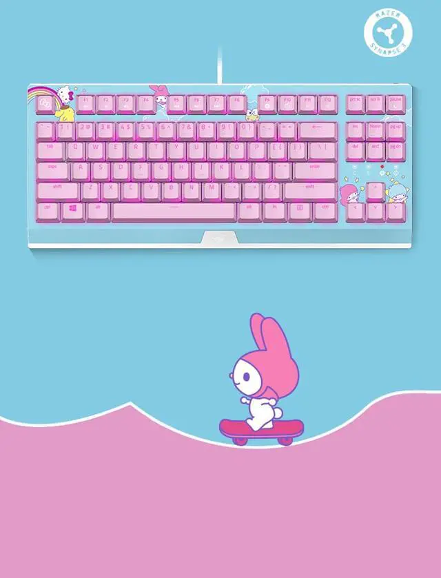 Alt view image 5 of 7 - Razer HelloKitty I SANRIO Pink Wired Keyboard Exclusive 87 Key Backlit Mechanical Keyboard