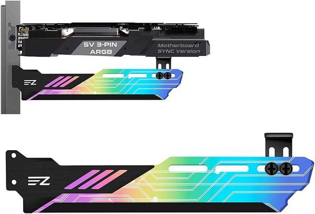 EZDIY-FAB RGB GPU Holder 5V 3-Pin Colorful RGB Graphics Card GPU Support  Video Card Holder Bracket, Video Card Sag Holder/Holster Bracket- 309-1 