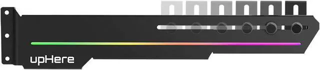 Alt view image 7 of 7 - upHere GS05CF Rainbow LED Effec Graphics Card GPU Brace Support Video Card Sag Holder/Holster Bracket,Anodized Aerospace Aluminum,Adjustable Length and Height Support