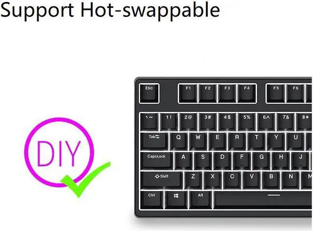 Alt view image 6 of 7 - CORN Ergonomic Design F87 Compact Layout 87Keys  Mechanical Gaming  Keyboard with White Backlit, PBT Keycaps, Hot-swappable( Totoro-White Base)