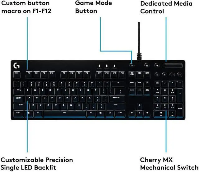 Alt view image 2 of 5 - Logitech G610 Mechanical Gaming Keyboard, Cherry MX Switch