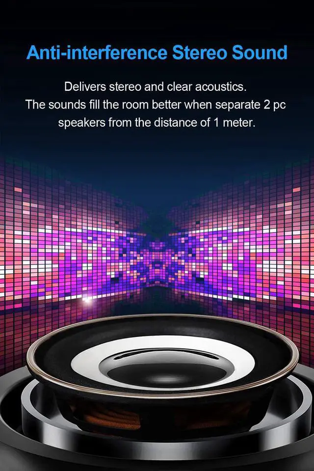 Alt view image 3 of 6 - 10W Computer Speakers, BONKS PC Powered Speakers USB Speaker Monitor Speakers for Desktop Computer/PC/TV/Laptop Gaming Speaker