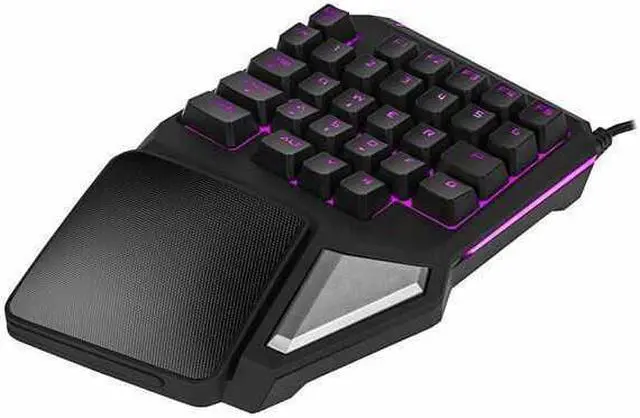 Alt view image 5 of 7 - CORN T9 Pro Gaming Keyboard LED Backlight Mechanical Feeling One Hand Wired Mini Portable Game Keyboard