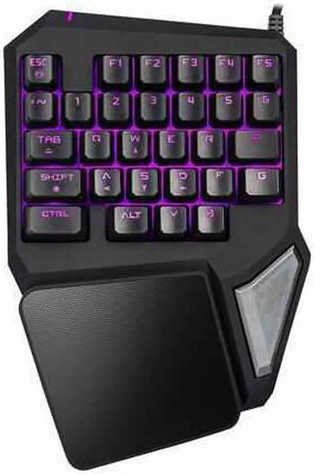 Alt view image 2 of 7 - CORN T9 Pro Gaming Keyboard LED Backlight Mechanical Feeling One Hand Wired Mini Portable Game Keyboard