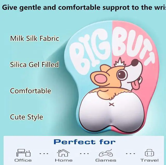 Alt view image 3 of 3 - SZSOLI Anime 3D Mouse Pad Ergonomic Soft Silicon Gel Gaming Mousepad with Wrist Support,Cute Corgi Dog Mouse Mat for Computer, Laptop, Home & Office