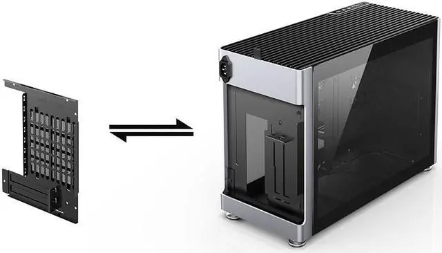Alt view image 7 of 7 - i100 Pro ITX/DTX Aluminum Tempered Glass MINI Computer Case - Support 360/280/240/120 Liquid Cooling