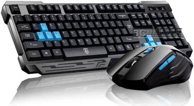 Main image of Delog Ergonomic Design, Cool Exterior  2.4GHz Wireless Waterproof  Gaming Keyboard And Mouse Combo For PC and Laptop-Black and Blue