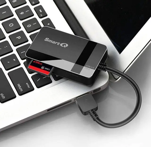 Alt view image 3 of 5 - SmartQ C368 USB 3.0 Multi-Card Reader, Plug N Play, Apple and Windows Compatible, Powered by USB, Supports CF/SD/SDHC/SCXC/MMC/MMC Micro, etc.