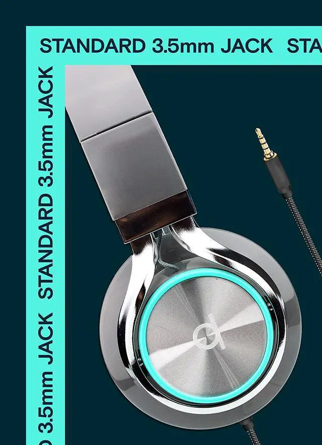 Alt view image 4 of 6 - Artix CL750 Foldable Noise Isolating On Ear Headphones Wired with Microphone and Volume Control, Stereo Head Phones Corded with Adjustable Headband for Computer, Laptop and Cell Phone