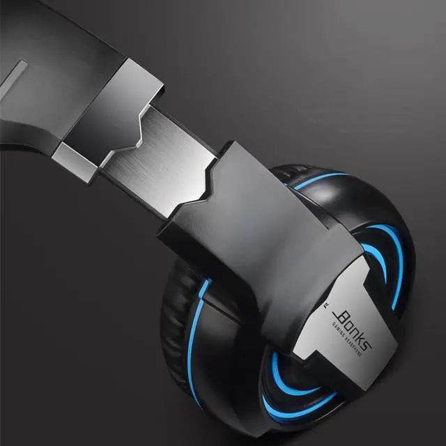 Alt view image 2 of 4 - CORN Bluetooth 5.0 Headphones with Microphone/Deep Bass Wired/wireless dual-mode Headphones Over Ear 30H Playtime for Travel/Work/TV/Computer/Cellphone - Blue&Black