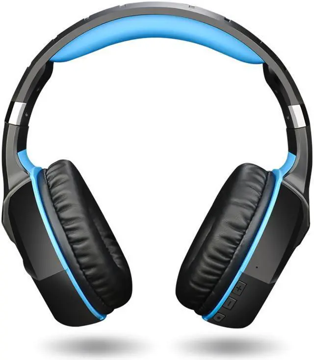 Alt view image 3 of 4 - CORN Bluetooth 5.0 Headphones with Microphone/Deep Bass Wired/wireless dual-mode Headphones Over Ear 30H Playtime for Travel/Work/TV/Computer/Cellphone - Blue&Black