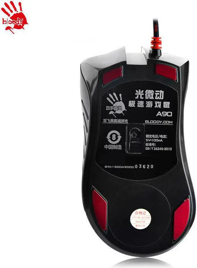 Alt view image 4 of 5 - A4tech Bloody A90 light strike micro switch professional gaming mouse