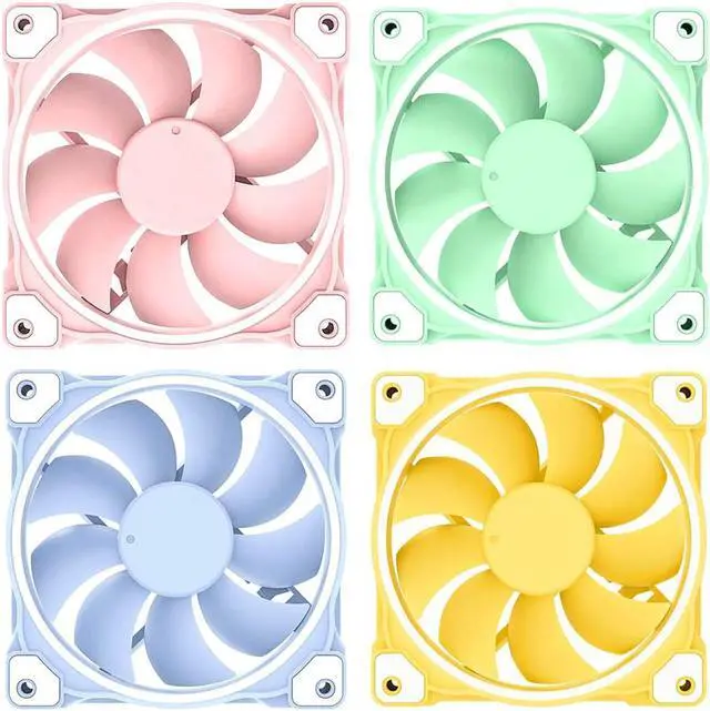 Alt view image 2 of 3 - ZF-12025 Pastel 120mm Case Fan White LED PWM Fan for PC Case/CPU Cooler