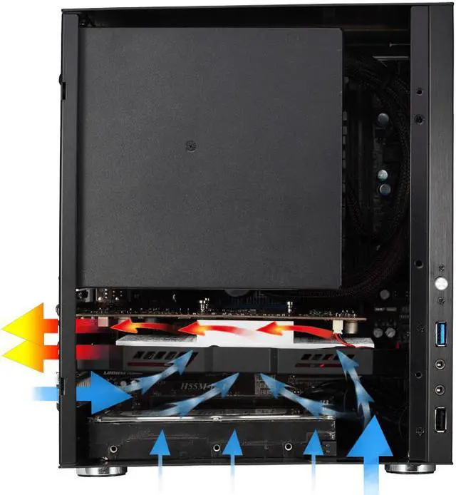 Alt view image 4 of 7 - C2 MINI Chassis Gaming Computer Case Supports 24.5*21.5CM Size Motherboard/All Aluminum Chassis iTX / mATX