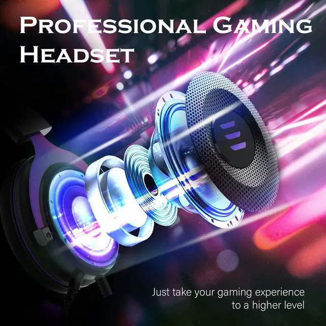Alt view image 4 of 7 - EKSA E900 Gaming Headset - Xbox one Headset Wired Gaming Headphones with Noise Canceling Mic, Over Ear Headphones Compatible with PS4 Controller, PC, Xbox one, Laptop