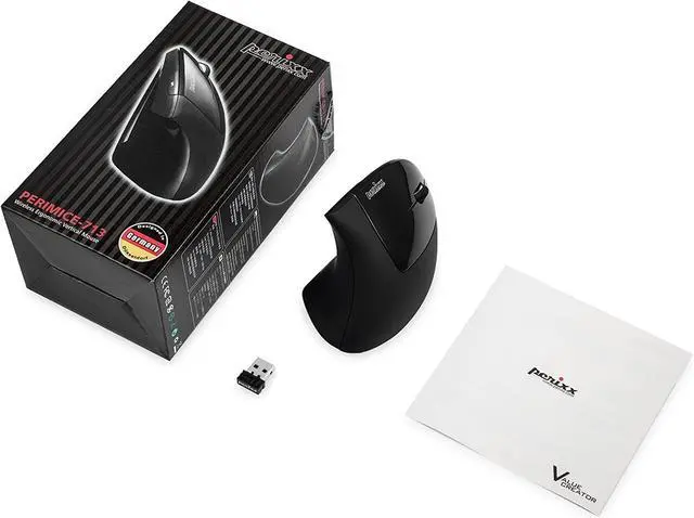 Alt view image 7 of 7 - Perixx PERIMICE-713 Wireless Ergonomic Vertical Mouse - Right Handed Design - Nano USB Receiver