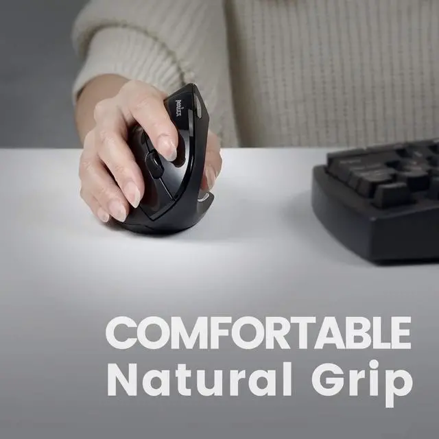 Alt view image 3 of 7 - Perixx PERIMICE-713 Wireless Ergonomic Vertical Mouse - Right Handed Design - Nano USB Receiver