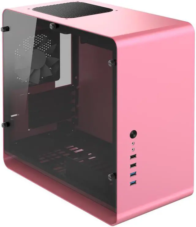 Alt view image 3 of 4 - UMX3 Micro-ATX  mATX/ITX Computer Case Aluminum Tempered Glass Desktop Chassis  (Window version)