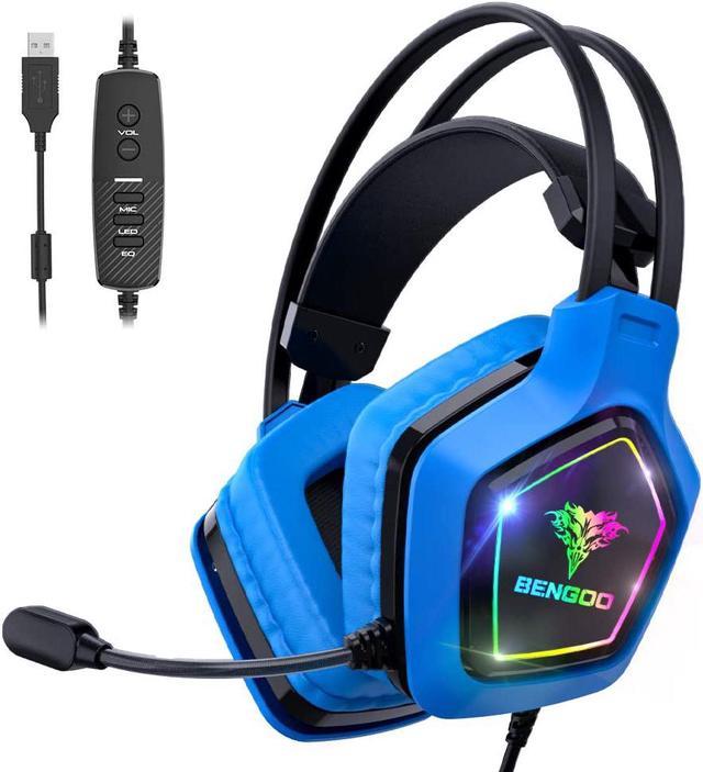 BENGOO USB Pro Gaming Headset for PC PS4, 7.1 Surround Sound