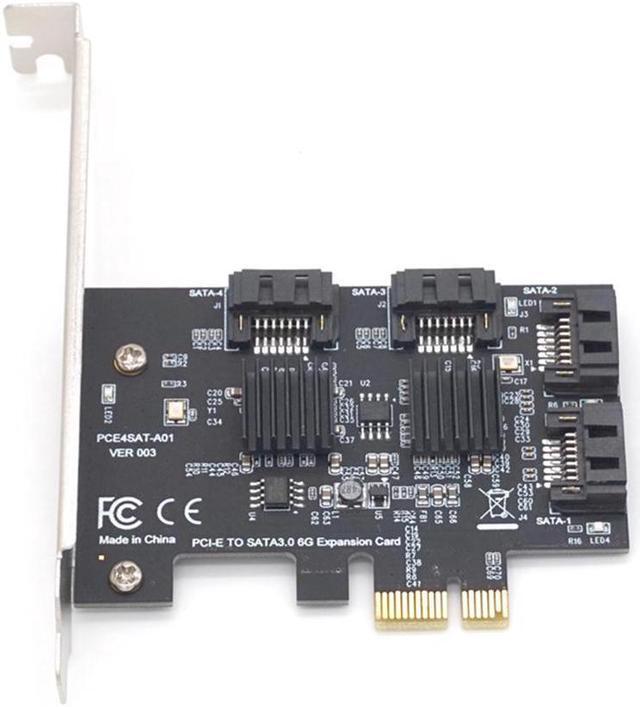 Alt view image 2 of 3 - Corn 4 Port SATA 6Gbps to PCI Express Controller Card PCI-e to SATA III Adapter Converter SATA 3.0 PCIE Riser Expansion Adapter Board for PC