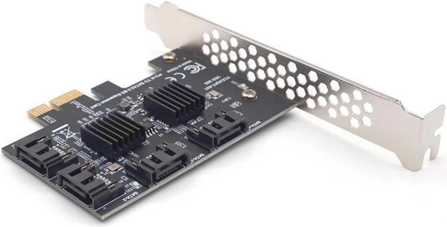 Alt view image 3 of 3 - Corn 4 Port SATA 6Gbps to PCI Express Controller Card PCI-e to SATA III Adapter Converter SATA 3.0 PCIE Riser Expansion Adapter Board for PC