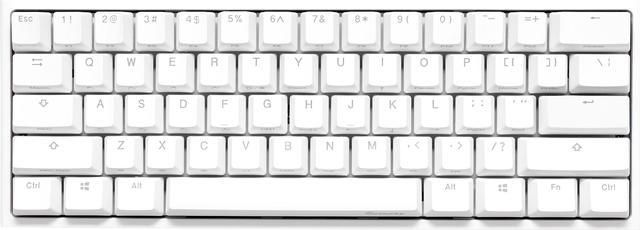 Ducky One 2 Mini Pure White - RGB LED 60% Double Shot PBT Gaming