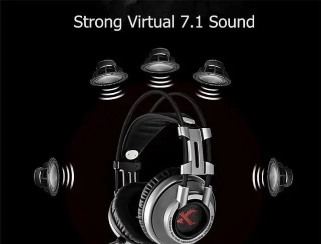 Alt view image 4 of 6 - XIBERIA K9 USB Virtual 7.1 Sound PC Gaming Headset, Noise cancellation & LED  Lights, 50MM Drivers, Best Computer Headsets with Mic