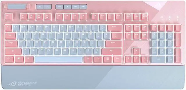 Main image of ASUS ROG Strix Flare Pnk Limited Edition Mechanical Gaming Keyboard with Cherry MX Blue Switches, Aura Sync RGB Lighting, Customizable Badge, USB Pass Through and Media Controls