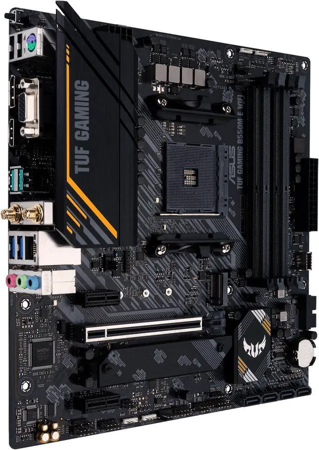 Alt view image 3 of 7 - ASUS TUF GAMING B550M-E (WIFI) AMD B550 (Ryzen AM4) Micro Gaming ATX motherboard (PCIe 4.0, dual M.2, Intel® Wi-Fi 6, DisplayPort, HDMI, D-Sub, SATA 6 Gbps, support DDR4)