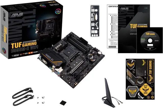 Alt view image 7 of 7 - ASUS TUF GAMING B550M-E (WIFI) AMD B550 (Ryzen AM4) Micro Gaming ATX motherboard (PCIe 4.0, dual M.2, Intel® Wi-Fi 6, DisplayPort, HDMI, D-Sub, SATA 6 Gbps, support DDR4)