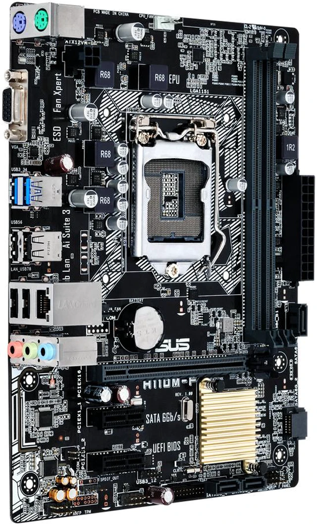 Alt view image 2 of 6 - ASUS H110M-F Great-value micro-ATX H110 with 5X Protection II for dependable stability, gaming audio and DDR4 support