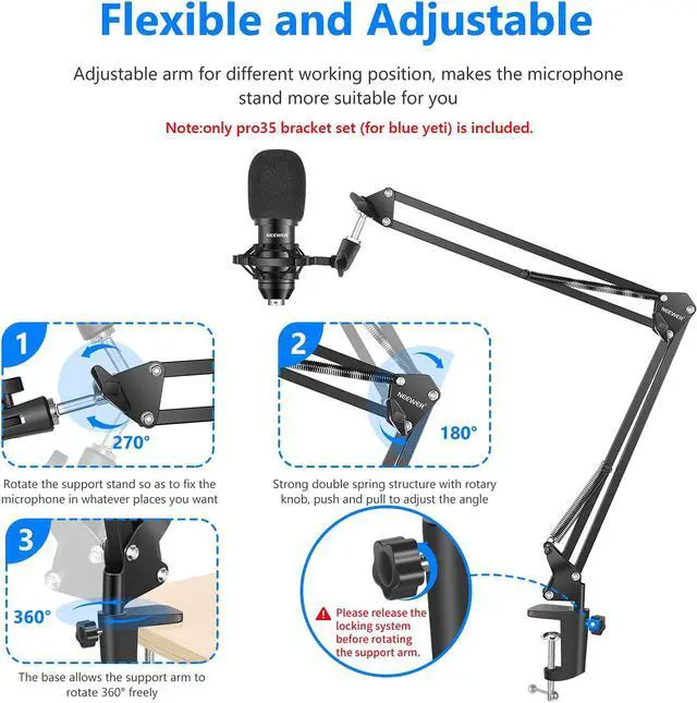 Alt view image 6 of 7 - USB Microphone Kit, Plug & Play 192kHz/24-Bit Supercardioid Condenser Mic with Boom Arm and Shock Mount for YouTube Vlogging, Gaming, Podcasting, and Zoom Calls, NW-8000-USB, Black