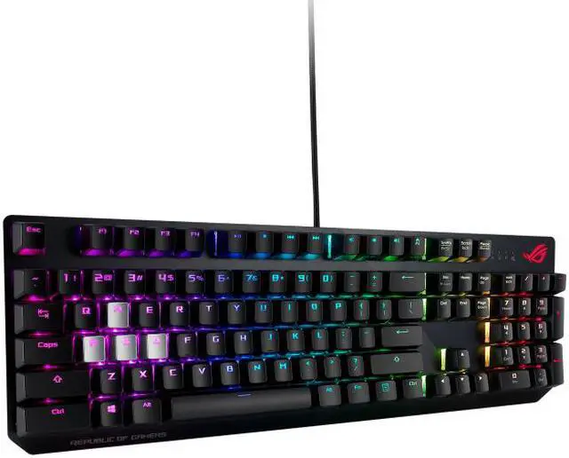 Alt view image 4 of 4 - ASUS ROG Strix Scope RGB mechanical gaming keyboard, Cherry MX switch, aluminum alloy frame, equipped with Aura light synchronization technology and silver WASD key set to enhance FPS game recognition