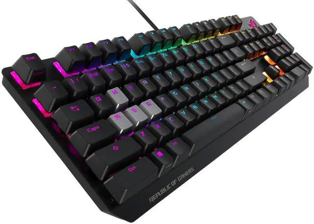 Alt view image 3 of 4 - ASUS ROG Strix Scope RGB mechanical gaming keyboard, Cherry MX switch, aluminum alloy frame, equipped with Aura light synchronization technology and silver WASD key set to enhance FPS game recognition