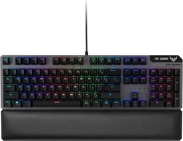 Main image of ASUS TUF Gaming K7 Optical-Mech Keyboard with IP56 resistance to dust and water, aircraft-grade aluminum, Aura Sync lighting