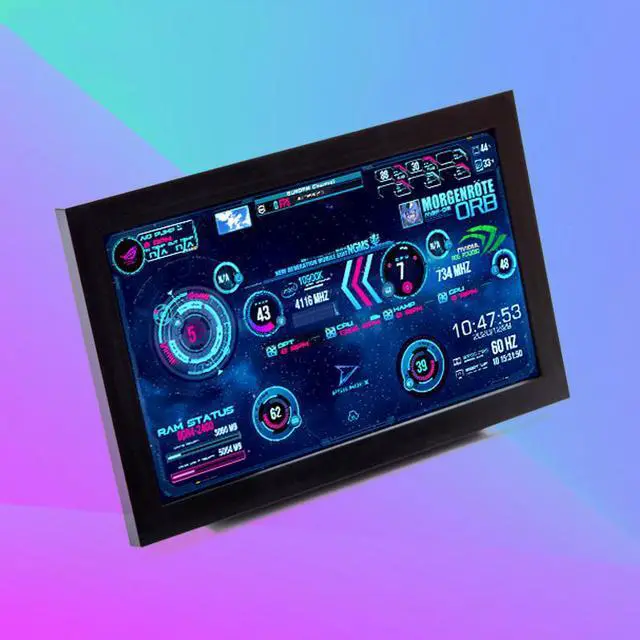 Alt view image 3 of 7 - CORN Secondary Screen, AIDA64 Data Monitoring for Computer Monitoring LCD Display - 177mm x 110mm x 19mm(7“), 1024 x 600, IPS Screen, 60Hz Refresh Rate, SRGB 45% Color Gamut