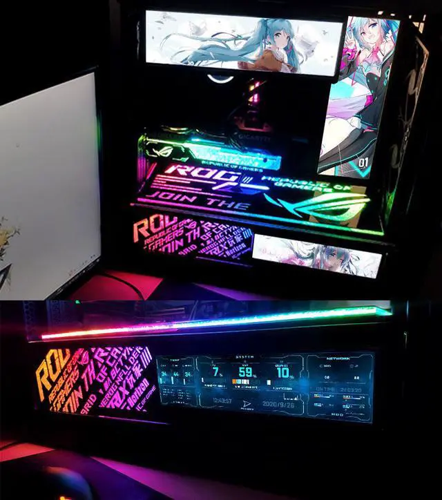 Alt view image 5 of 7 - CORN Secondary Screen, AIDA64 Data Monitoring for Computer Monitoring LCD Display - 232mm x 65mm x 5mm(8.8" Separated), 1920 x 480, IPS Screen, 60Hz Refresh Rate, 74% Color Gamut